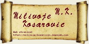 Milivoje Košarović vizit kartica